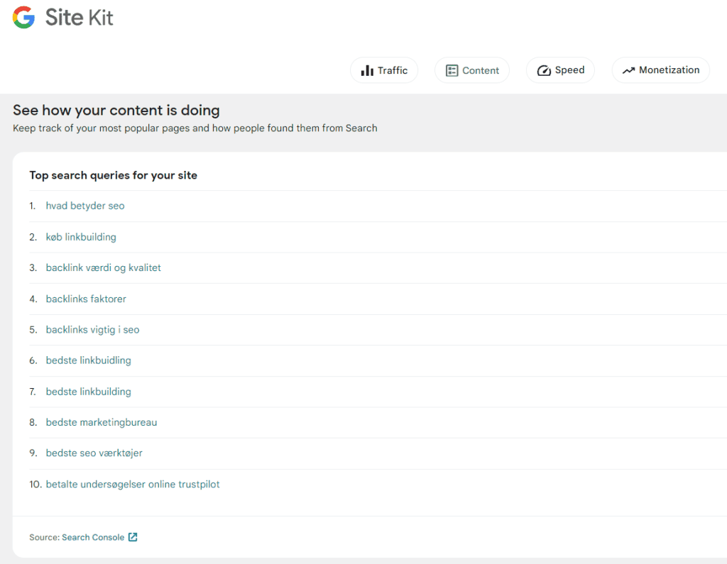 Forstå Din Målgruppe site kit - GSC