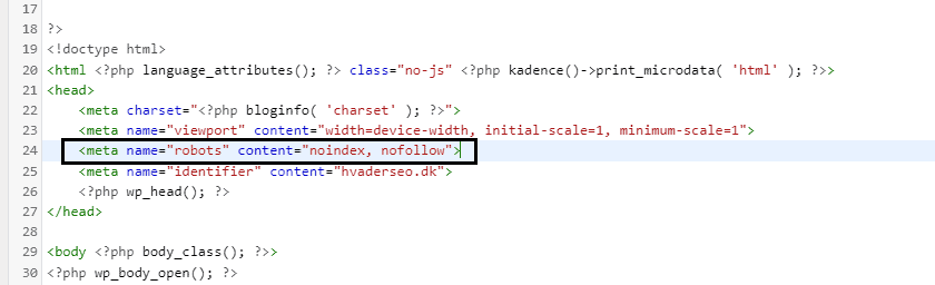 trin 7 blokeret et link for crawlers